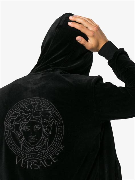 versace velour hoodie|Versace hoodie price.